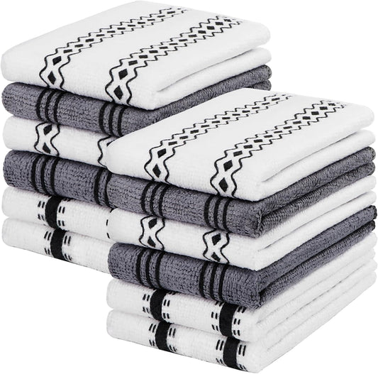 HOMEXCEL Microfiber Cleaning Cloth, Kitchen Towels 12 Pack, Lint Free, Scratch-Free, Highly Absorbent, Reusable Dish Towels