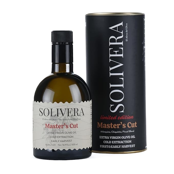 Solivera Master’s Cut Extra Virgin Olive Oil, Signature Early Harvest Blend for Dipping & Finishing, 350 mg/kg High in Polyphenols EVOO