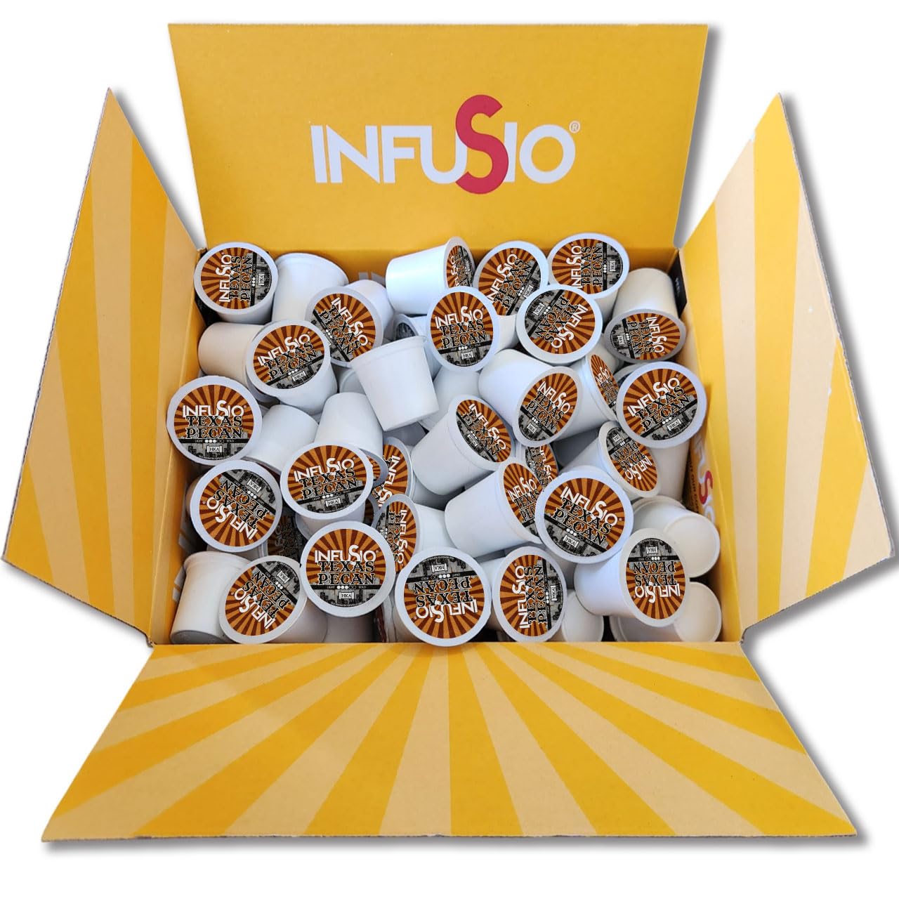 InfuSio Texas Pecan Coffee pods, Single Serve Coffee Pods for Keurig K Cups Brewers - Premium Roasted 96 count