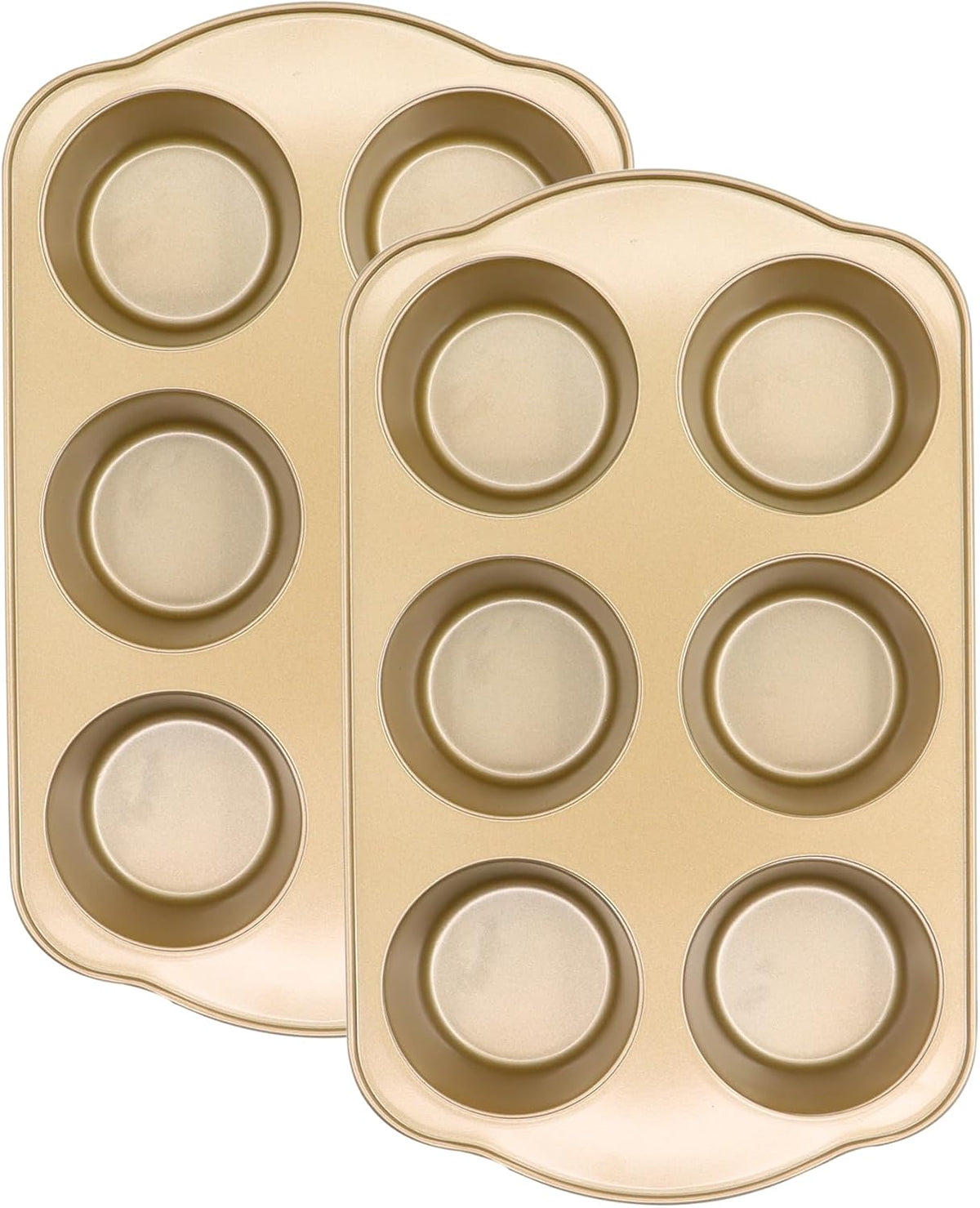 Jumbo Muffin Pan, 6 Cup, 3.5inch Dia, 2 Pack