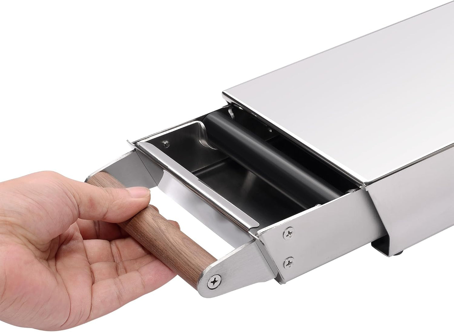 Normcore Espresso Knocker Drawer, Coffee Knock Box with Shock Absorbing Removable Knock Bar and Non-Slip Base, Mirror Finish