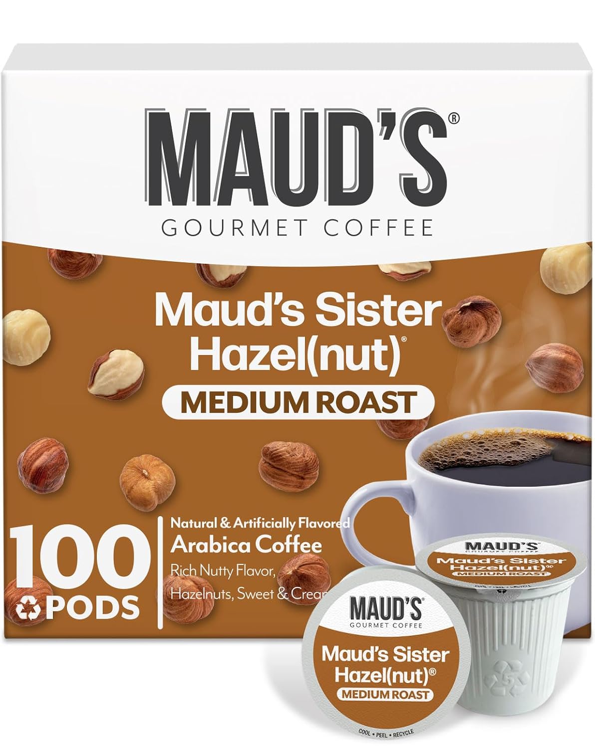 Maud's Sweet Hazelnut Flavored Coffee Pods, 100ct