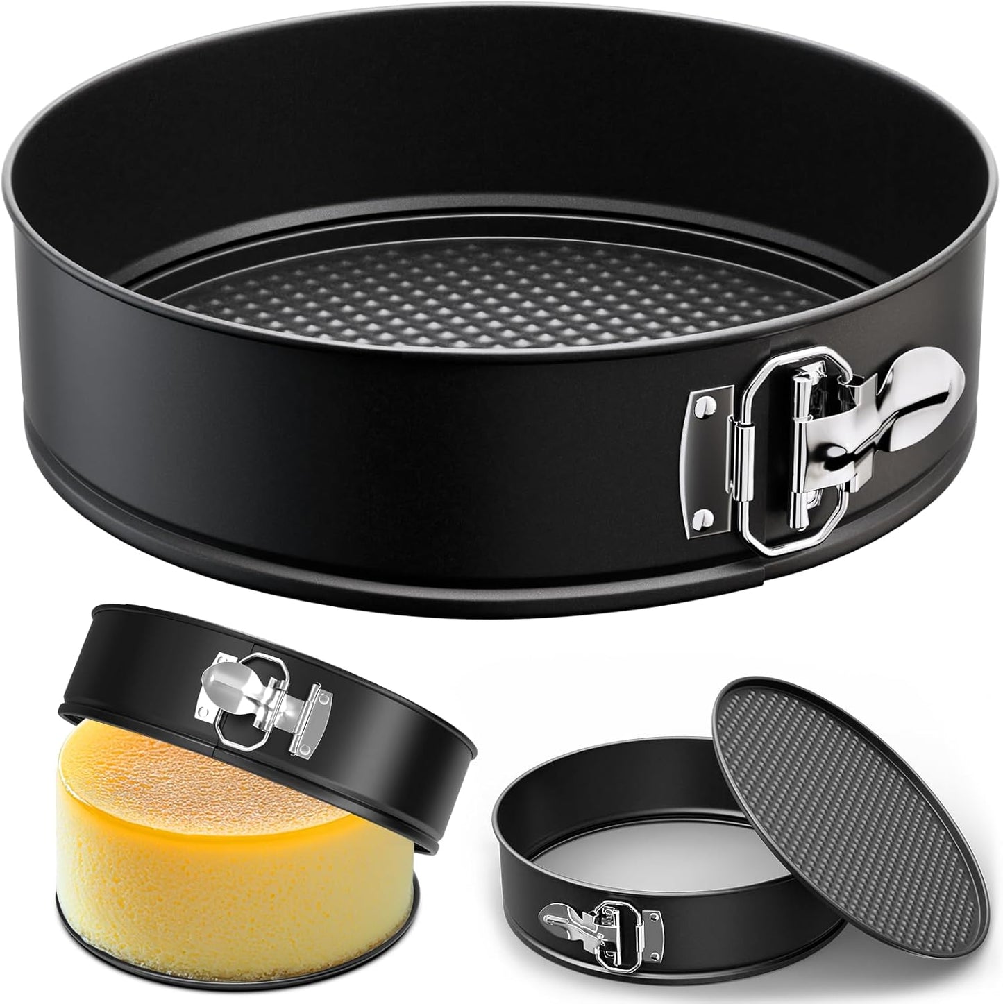 10 Inch Springform Pan with Removable Bottom, Non-stick Round Spring Form Cake Mold Cheesecake Pan F