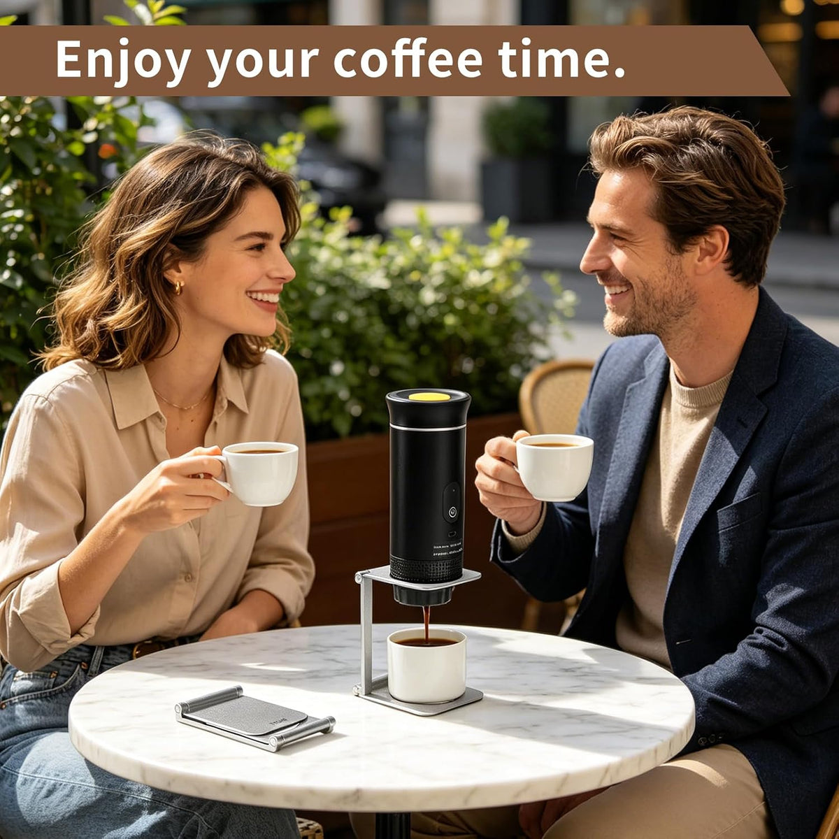 Pour over Dripper Stand,Portable &amp; Foldable Espresso Machine Stand with outin,Office coffee stand with base,Suitable for office,home,camping Square&amp;Sliver