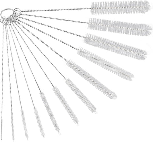 Straw Cleaner Brush Set, 12-Piece 11.8 Inch Long Botthle Cleaning Brush, Nylon Tube Brush Kit for Straws on Tumbler, Water