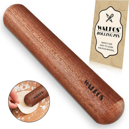Walfos Mini Rolling Pin - Small Natural Wooden Rolling Pins, Baking Dough Roller for Pizza, Pie, Pasta, Bread, Pastry, No