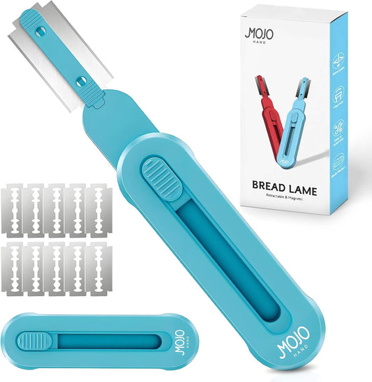 Bread lame for Dough, Magnetic & Reusable Bread Lame Dough Scoring Tool, Anti-Slip Handle with Long Retractable Razor
