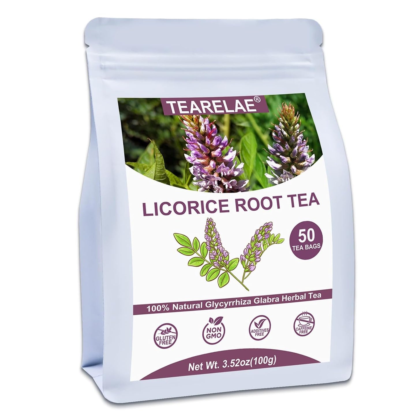 TEARELAE - Licorice Root Tea Bags, 50 Count, Licorice Root Herbal Tea | Naturally sweet root flavor, smooth for soothing herbal blends, promote respiratory health