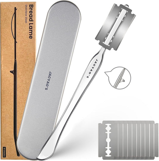 JACYAO'S Bread Lame, Sourdough Scoring Tool Made From 304 Stainless Steel, Professional Bread Scoring Tool with 10 Razor