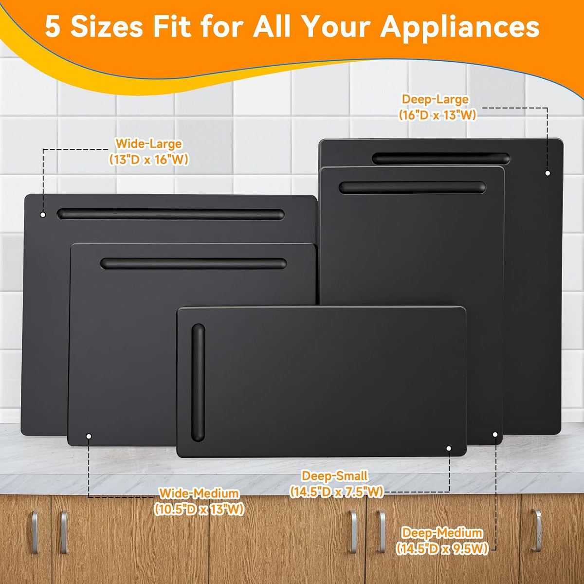 Wood Appliance Slider with 360' Wheels,14.5"D x 9.5"W Sliding Tray for Coffee Maker &amp; Heavy Kitchen Appliances,Countertop Appliance slider for Kitchen Appliance, Premium Wood Rolling Tray,No Assemble