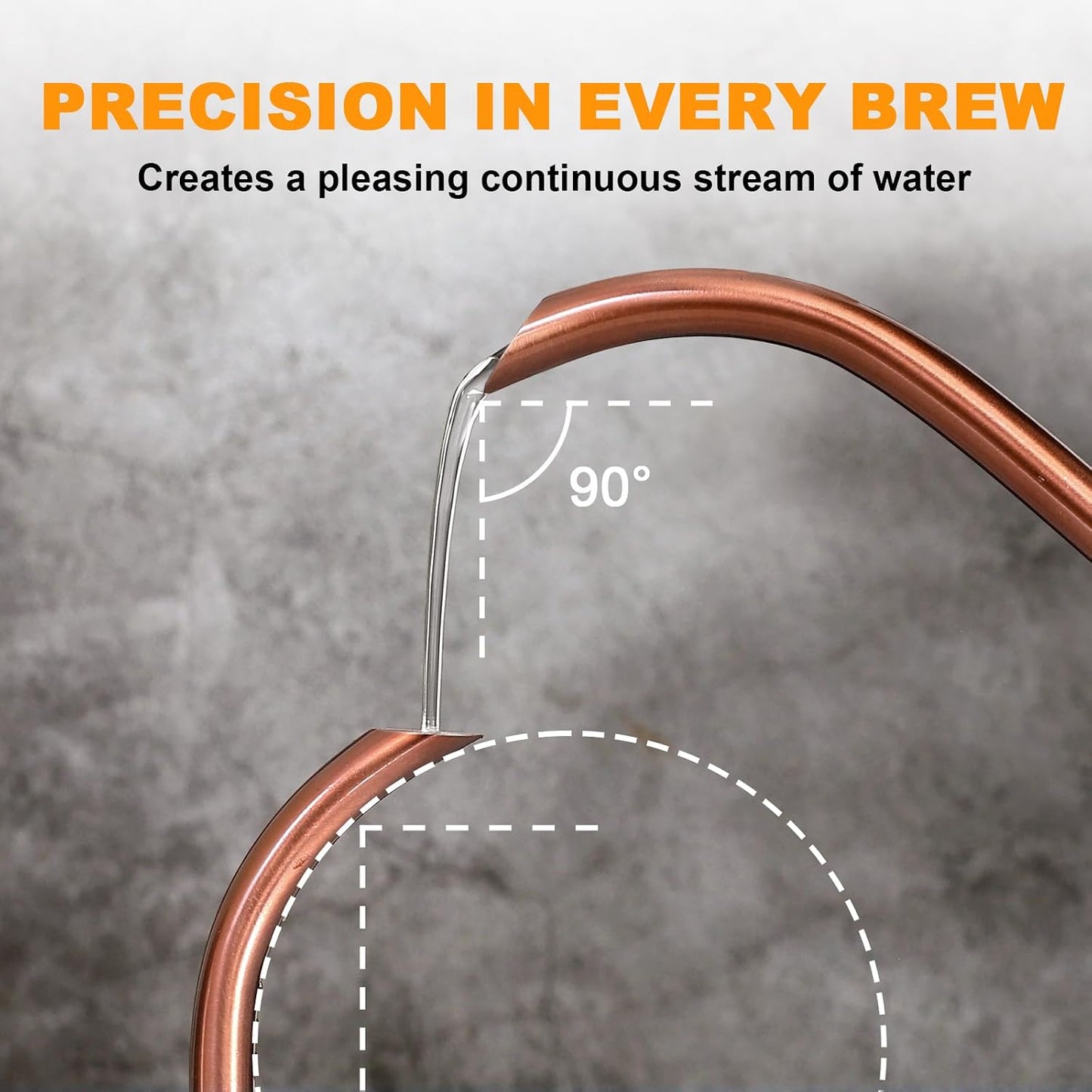 Nueve&amp;Five Electric Gooseneck Kettle with Thermometer, 1.0L Pour Over Hot Water Kettle for Coffee and Tea, 1000W, Auto Shutoff, Boil-Dry Protection,Copper