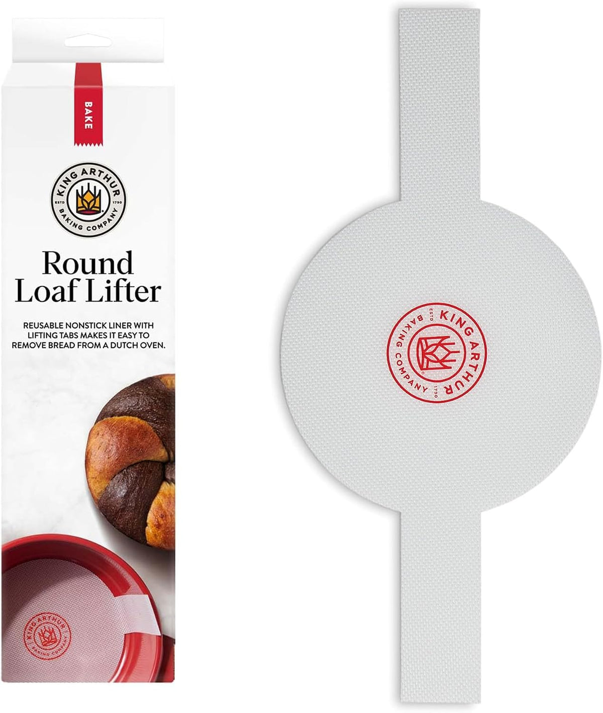 King Arthur Baking Company Round Loaf Lifter For Dutch Ovens, Oven Safe Reusable Nonstick European-Grade Silicone, For Easy Bread Baking, Removal, And Release