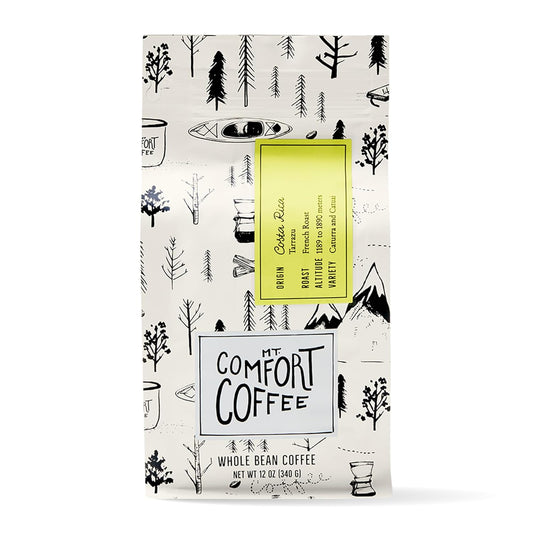 Mt. Comfort Coffee Costa Rica French Roast, 12 Ounce - Notes of Citrus, Tropical Fruit, & Brown Sugar - Premium Roasted