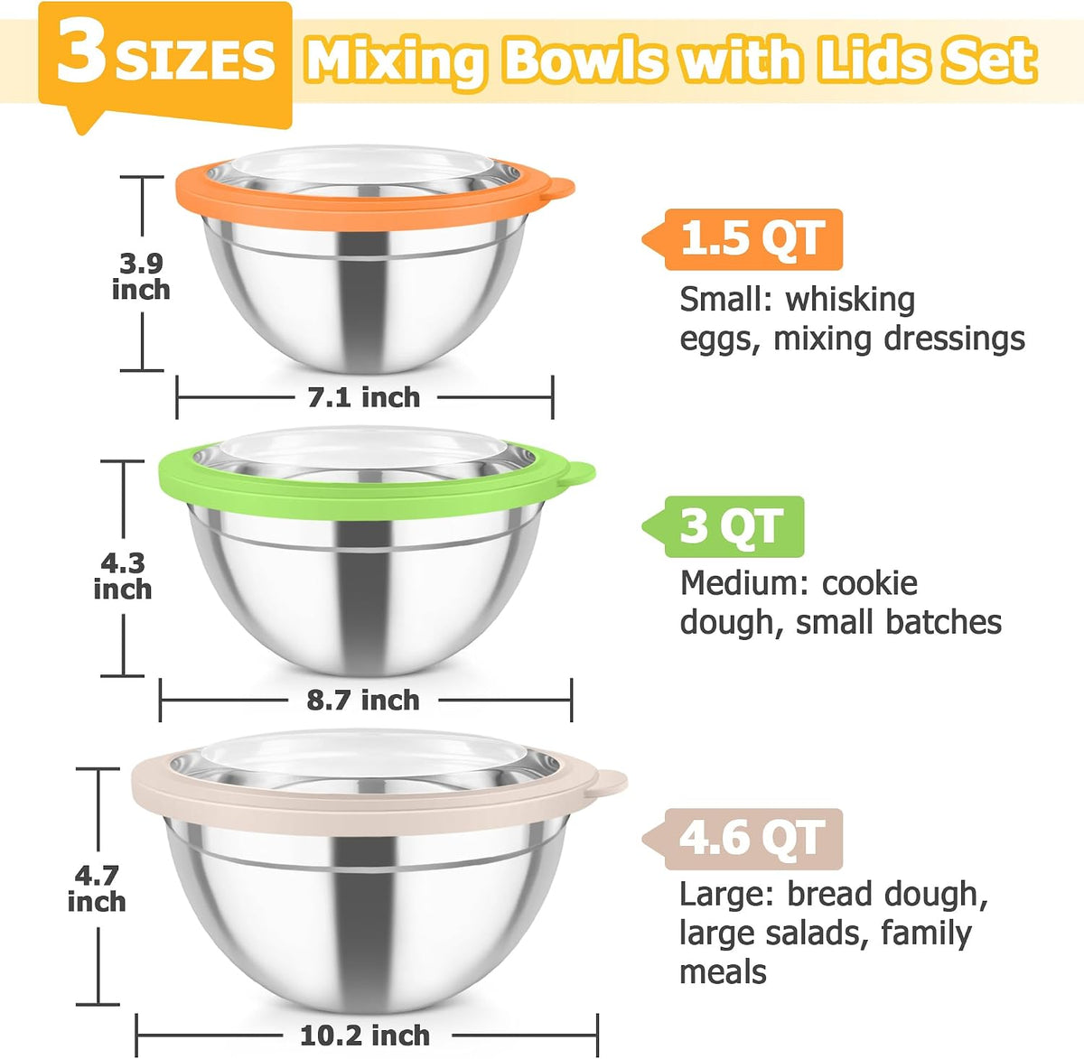 TeamFar Mixing Bowls
