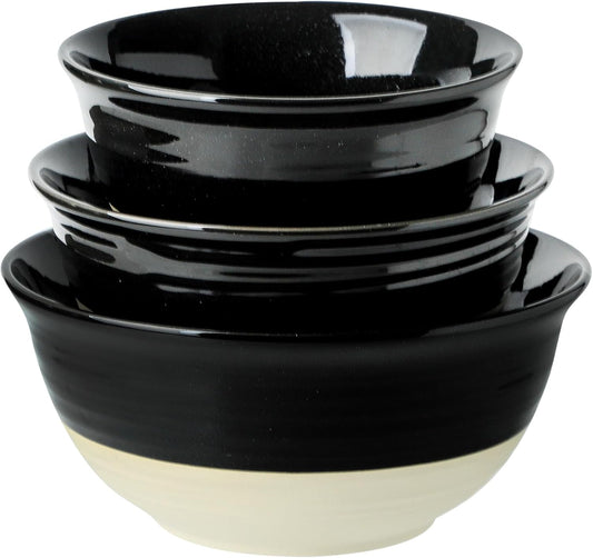 Hasense Large Ceramic Mixing Bowls, 2.1/1.5/1.0 Qt Salad Bowls for Kitchen, Versatile Serving Bowls for Cooking, Baking,
