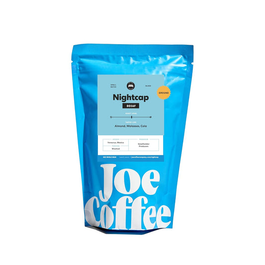 Joe Coffee Company - Nightcap Decaffeinated Ground Specialty Coffee, 6 oz Bag | NYC Roaster, Rainforest Alliance Certified,