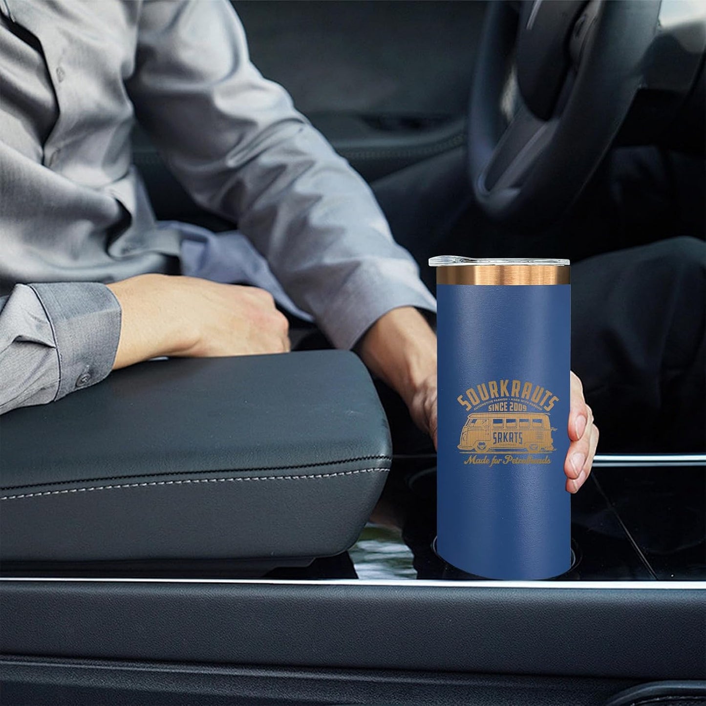 20 oz Skinny Tumblers Bulk with Lids and Straws Navy,1 pack | Stainless Steel Insulated Tumbler, Double Wall Vaccum Travel Coffee Mug, Keep Drinks Cold&amp;Hot, Powder Coated, Laser Engrave