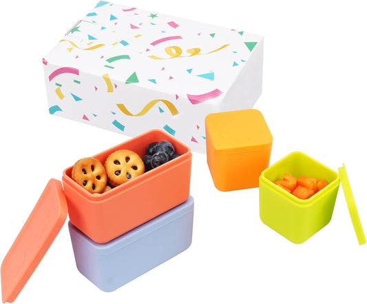 Silicone Dips Containers Compatible with OmieBox, 4 Pack Salad Dressing Container To Go for Most Bento Lunch Box, Small