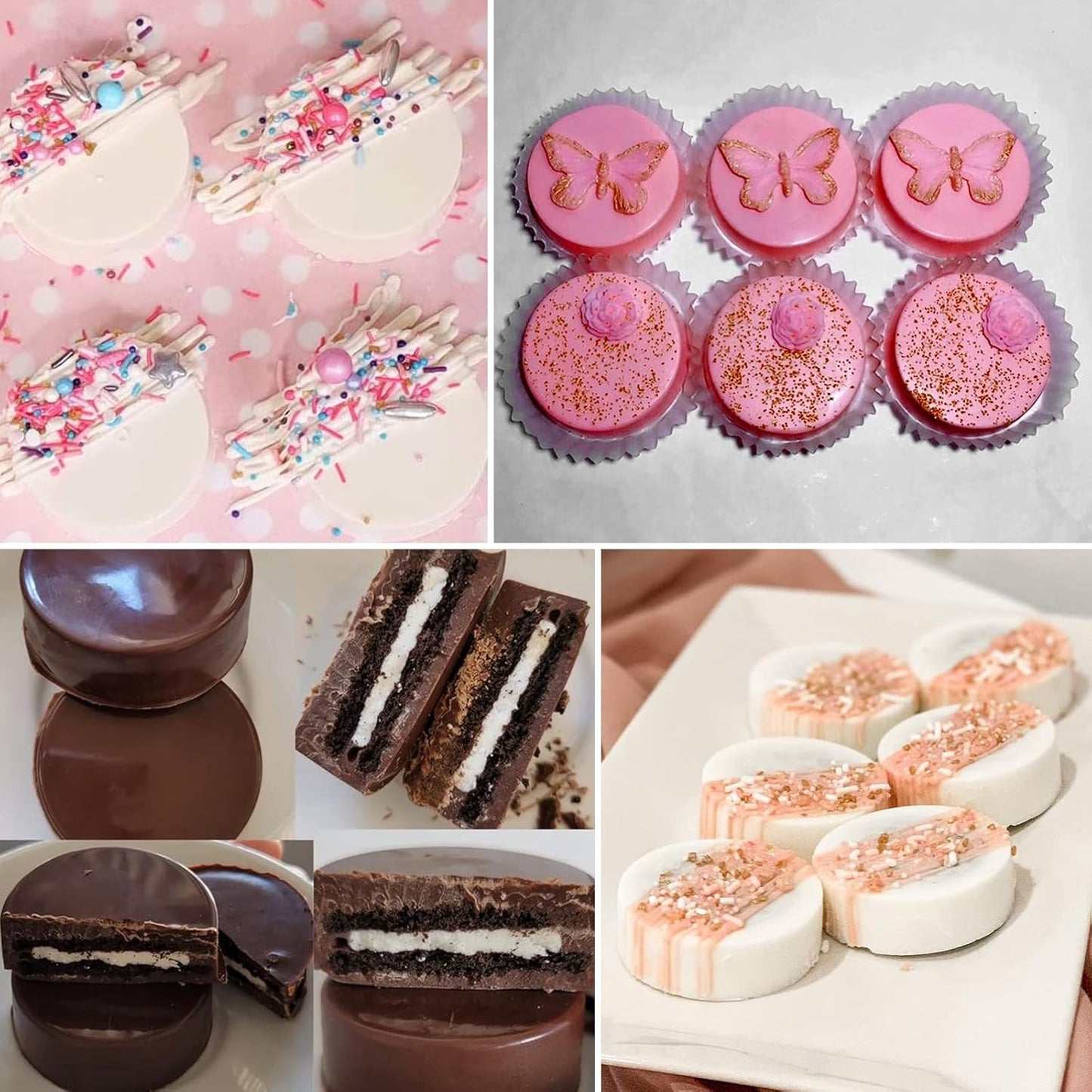 2 Pack Round Chocolate Cookie Molds, 12 Cavity 2.1" Cylinder Silicone Mold for Chocolate Cookie, Cake, Candy, Pudding, Mini Soap (Brown)