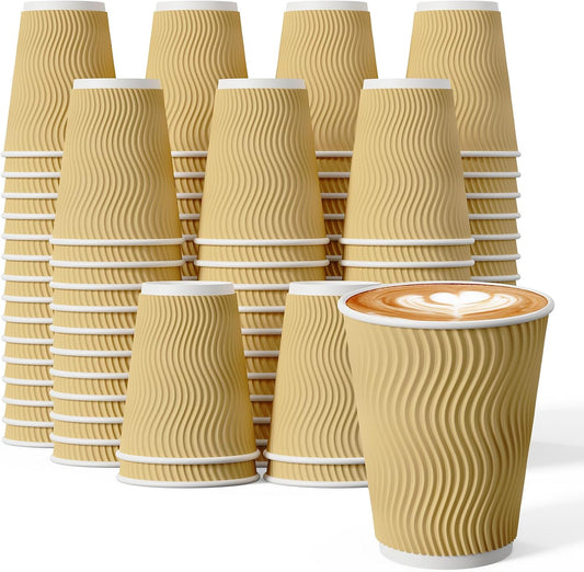 80 Count 12 oz Insulated Ripple Wall Paper Coffee Cups