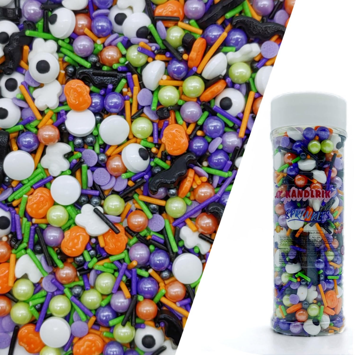 Halloween Sprinkles Ghost &amp; Pumpkin &amp; Eyes Cake Decorations Topper Edible Themed Sprinkles For Cookie Decorating, Chocolate Desserts, Cupcakes, Ice Cream 4.58OZ