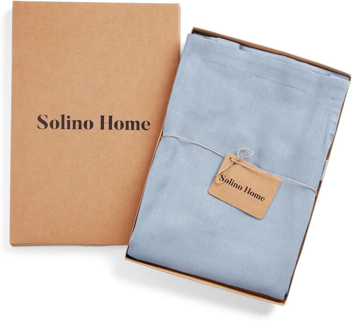Solino Home 100% Pure Linen Apron Dusty Blue, Full Midi Apron 38 x 36 in | Linen Chef Wear an apron with pockets for cooking, hosting and gifting, soft plain weave, artisan crafted, OEKO-TEX Certified