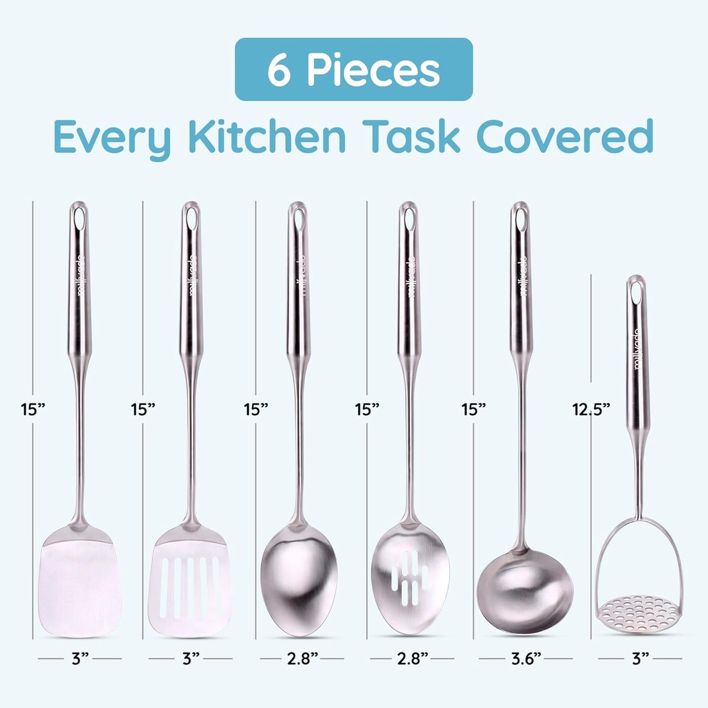 Potato Masher Stainless Steel, Best Mashed Potatoes Masher Kitchen Tool, Potato Smasher For Potatoe, Avocado, Sweet Potato, Beans, Large Heavy Duty Metal Mashing Utensil, 12.5 Inch