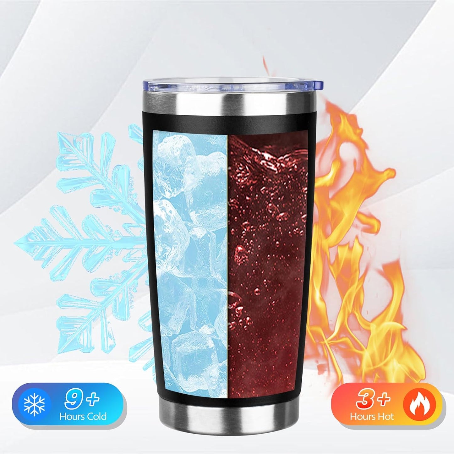 DIW 20oz Insulated Tumbler Bulk Travel Coffee Mug with Lid(Black,4 Pack)