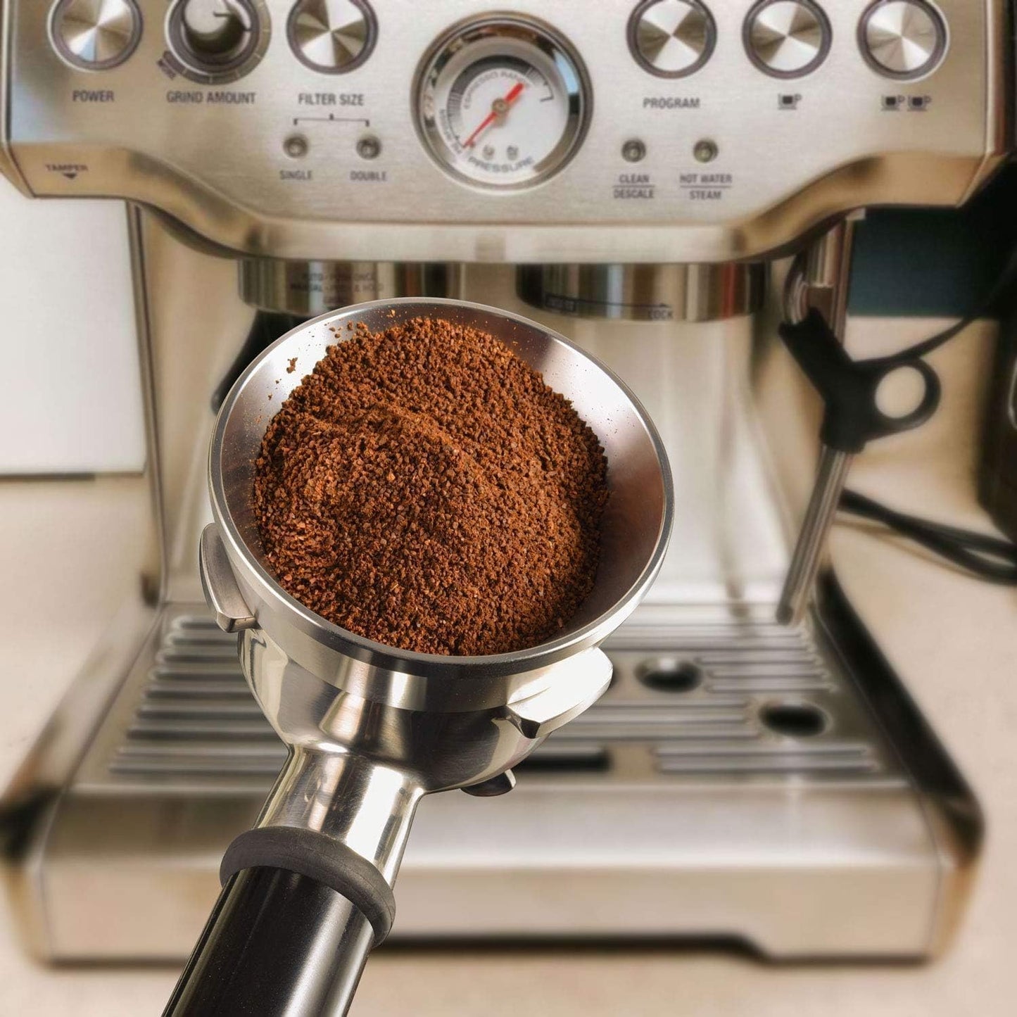 54mm Espresso Dosing Funnel LANLYSEN Magnetic Coffee Dosing Ring Stainless Steel Espresso dosing Funnel Espresso Dosing Ring with 8 Magnets Compatible with All 54mm Portafilter