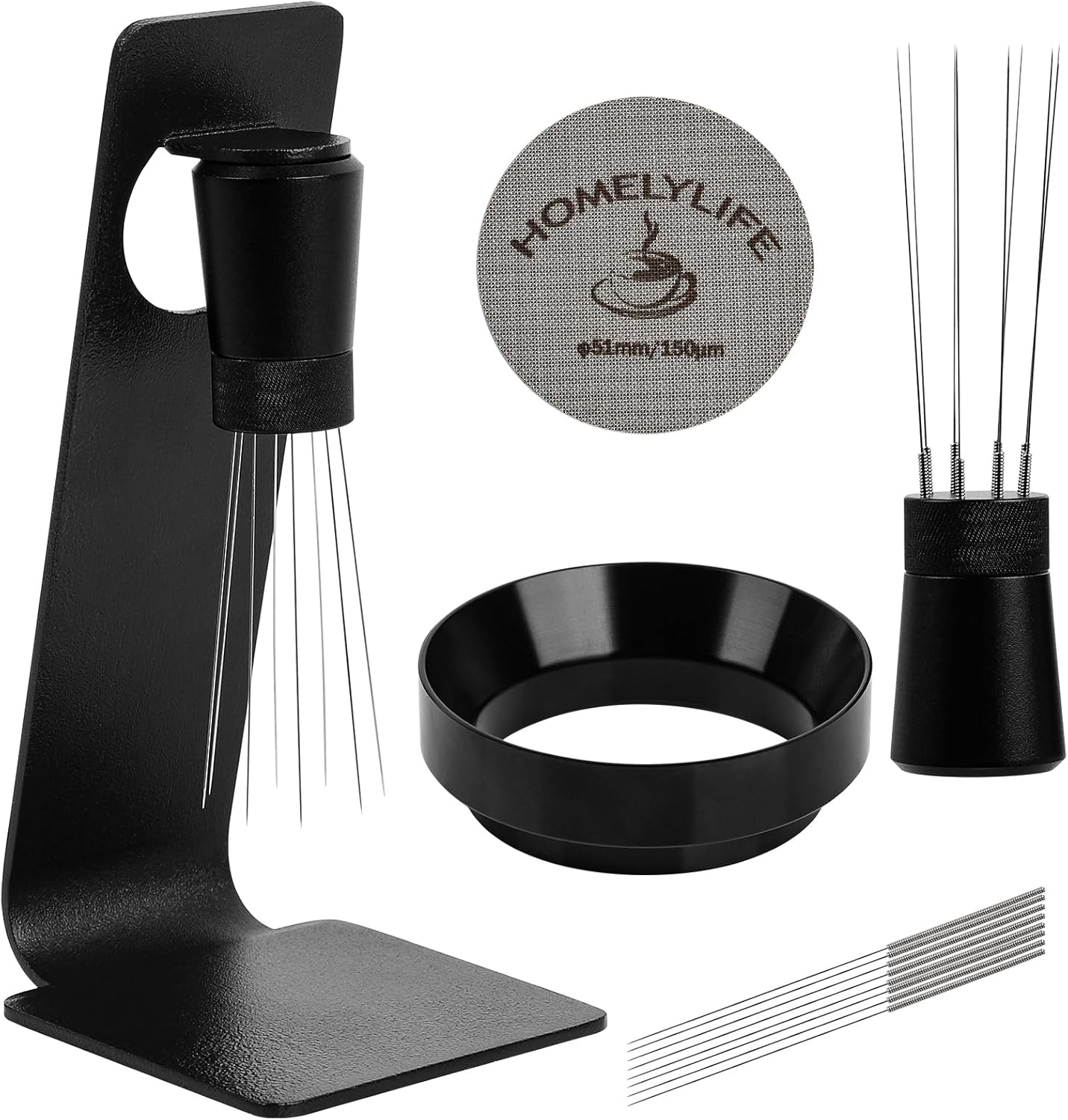WDT Tools Espresso Puck Screen, 51mm Espresso Accessories Kit - 150μm Puck Screen Set, 0.25mm 316 St