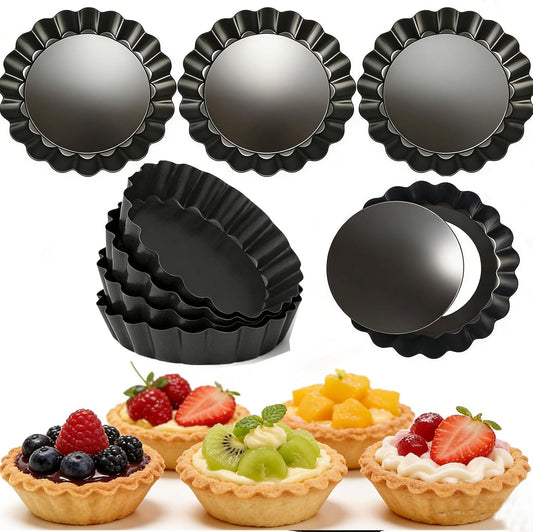 DATANYA 12Packs Mini Tart Pans 4 Inch Tart Pan Removable Bottom Round Nonstick Quiche Pan