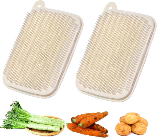 Vegetable Brush, 2 PCS Vegetable Brush Scrubber for Fruits, Potato Scrubber Potato Brush, Soft Bristle Brush for