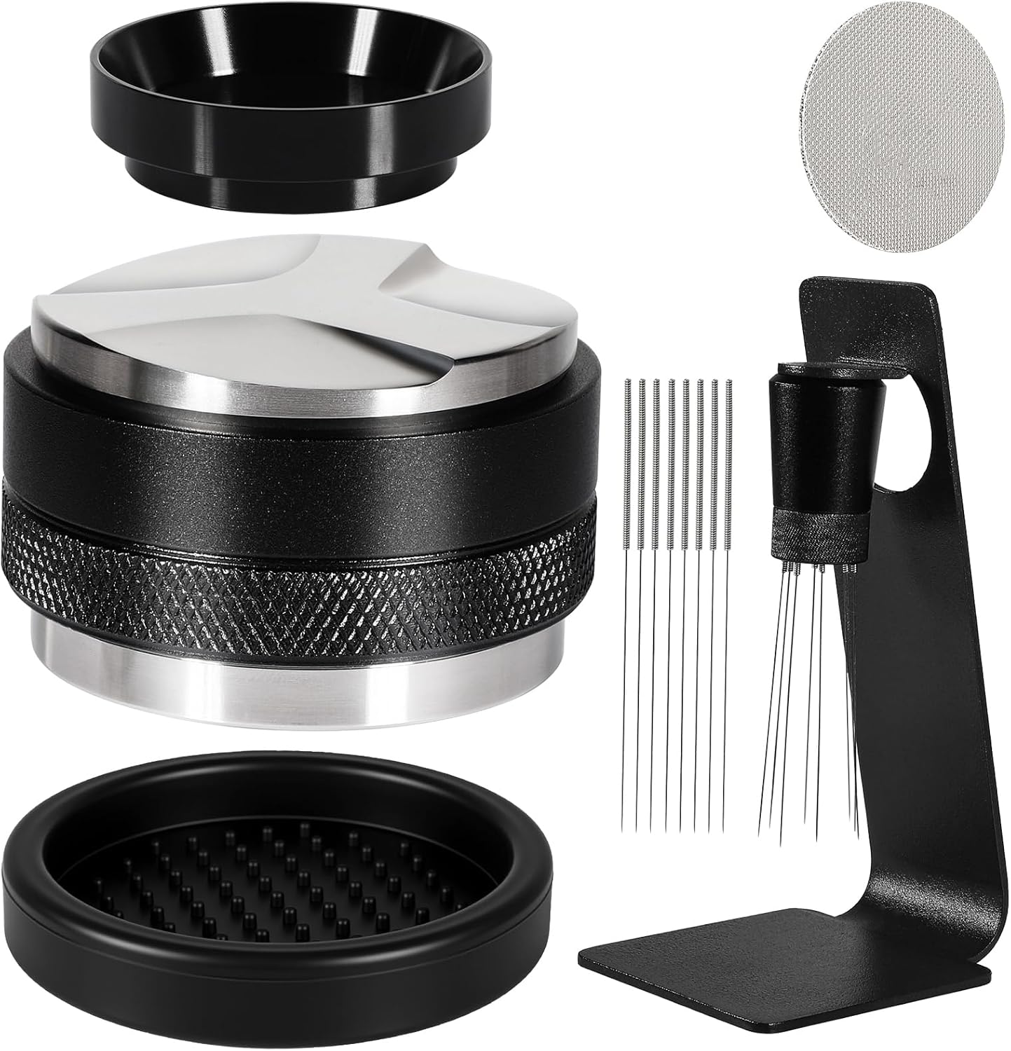 Espresso Accessories Kit 51mm, Coffee Distributor and Tamper Leveler, 316 Stainless WDT Tool with Ma