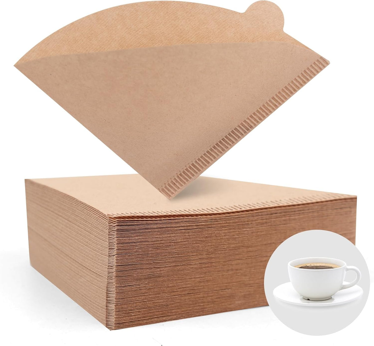 ZHIYE 100PCS Coffee Filter, Disposable Unbleached Cone Filter Papers Size 01 for Coffee Dripper &amp; Pour Over Coffee Maker, 1-2 Cups