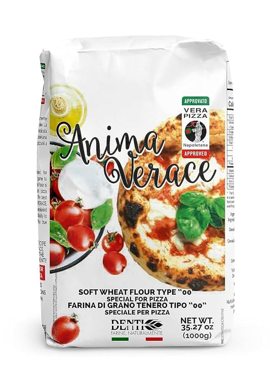 (5Kg. Bag) Anima Verace - Flour for Pizza Napoletana (00 Pizza Flour, Non-GMO, Kosher, All Natural, UnBleached, 100% Italian