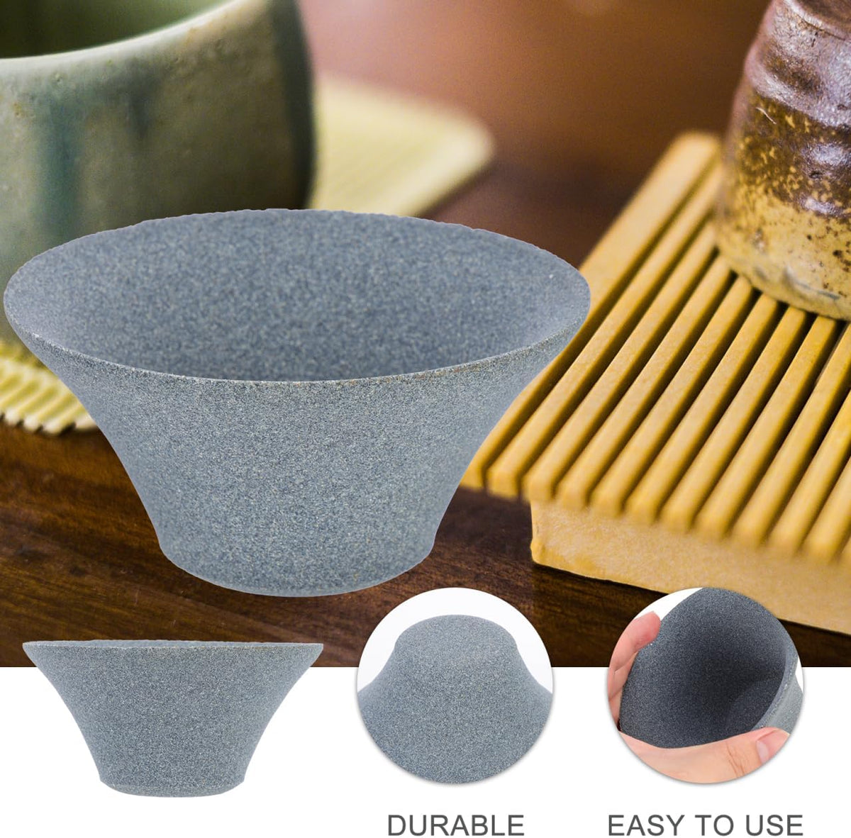Healeved Ceramic Tea Filter Cup Reusable Tea Strainer for Loose Leaf Coffee Filter Ceramic Dripper with Fine Holes 4.33 X 4.33 X 2.16 in for Home and Restaurant Use