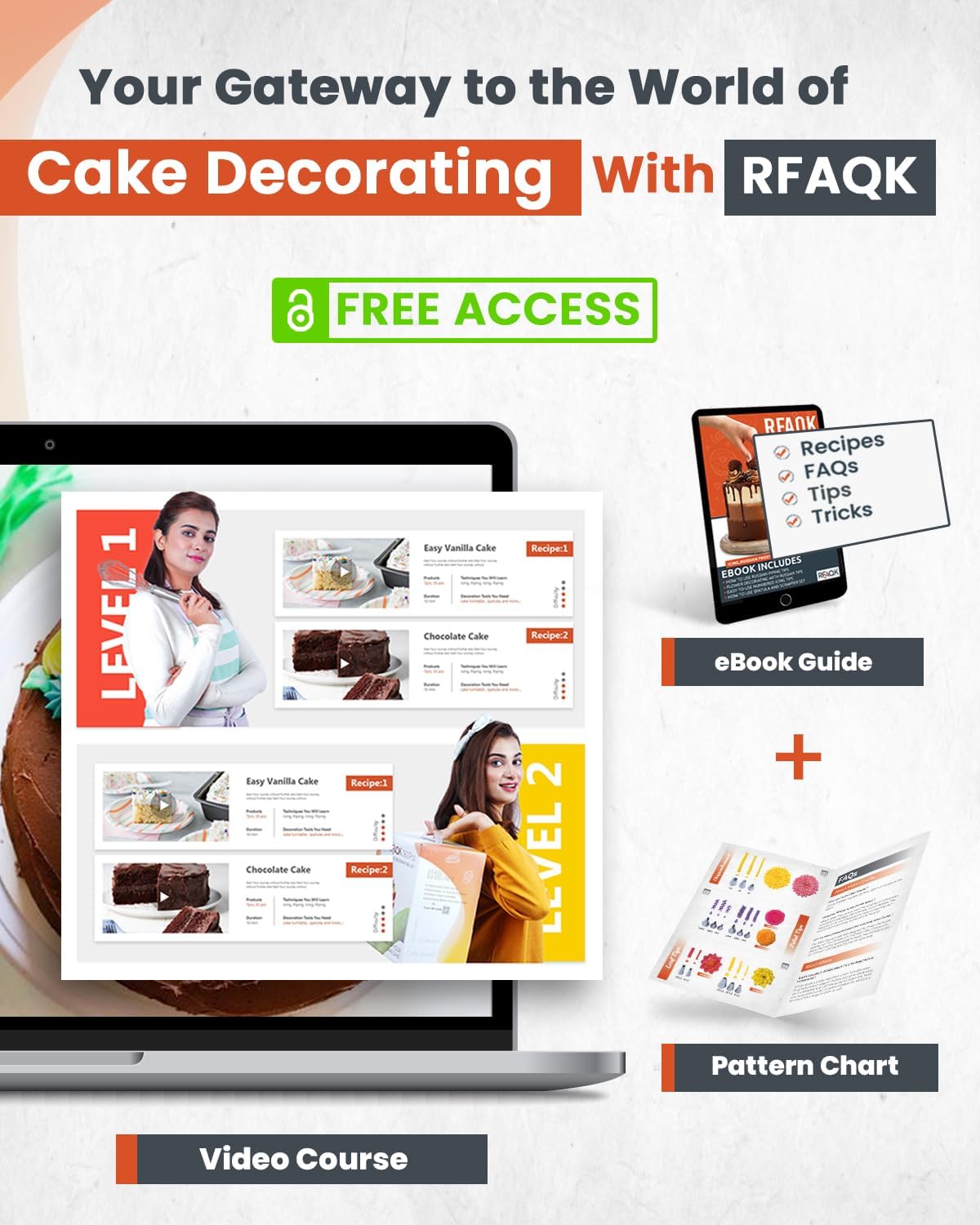 RFAQK 250 PCs Aluminum Cake Decorating Tools Kit with 12" Metal Turntable &amp; Knife set-48 Numbered Icing Tips-3 Russian Piping Nozzles-Straight &amp; Angled Spatula-Cake Leveler&amp; Baking Supplies Tools
