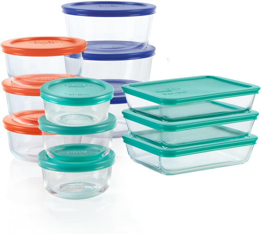 Pyrex Simply Store (12-Pack) Glass Food Storage Containers Set, (1, 2, & 3 Cup) Meal Prep Containers With BPA-Free Lids,