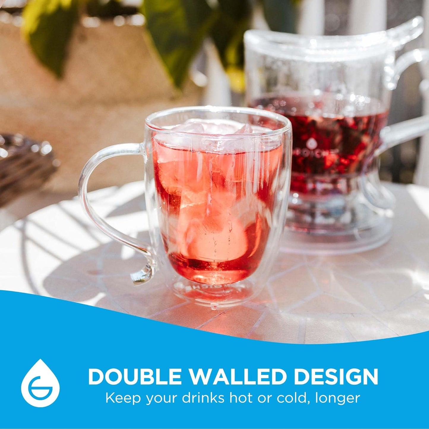 GROSCHE Cyprus Double Wall Glass Mug For Coffee, Tea And Cold Drinks, 16 Oz | Floating Drink Effect Adds Modern Style, While The Lightweight, Dishwasher-Safe Design Makes Daily Handling And Cleanup Easy.