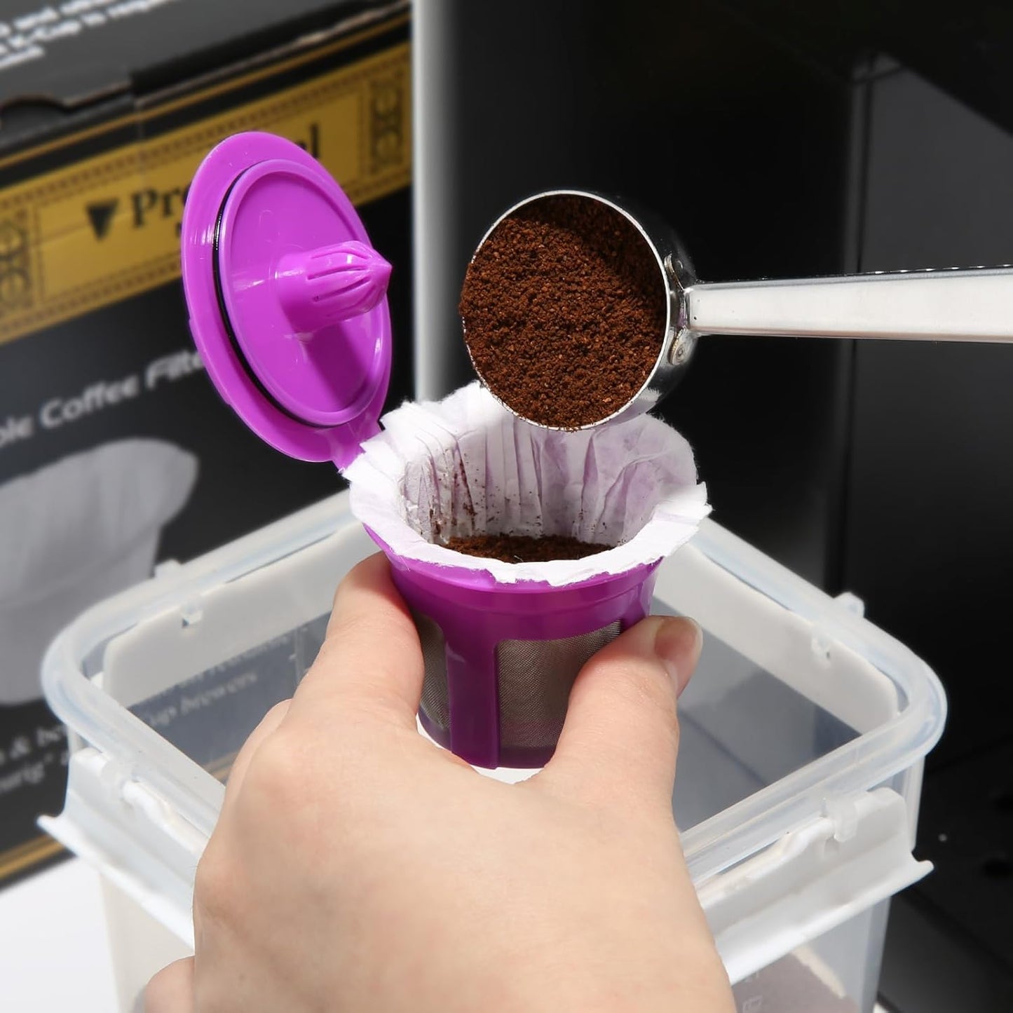 Pro Mael Disposable K Cup Coffee Filters for Keurig Single Cup, Use with Resusable K Cups, White (100 Count)