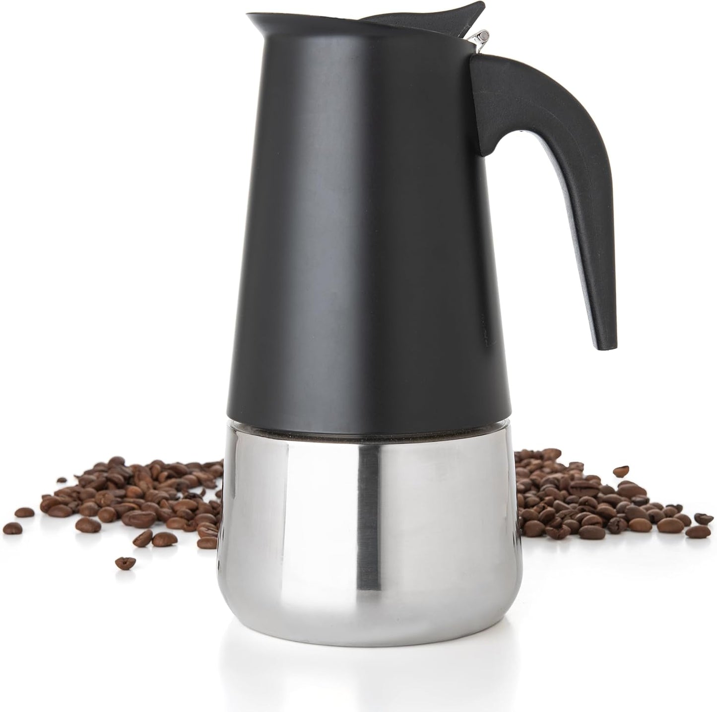 Mixpresso Black 9 Cup Greca Stovetop Espresso Pot 450ml/15oz, Moka Pot with Coffee Percolator Design