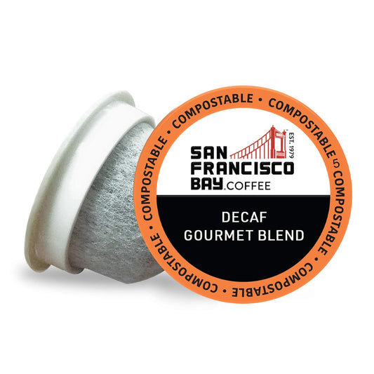 San Francisco Bay Coffee - Decaf Medium-Dark Roast - Decaf Gourmet Blend (80 ct) - Single Serve Coffee Pods, Swiss Water