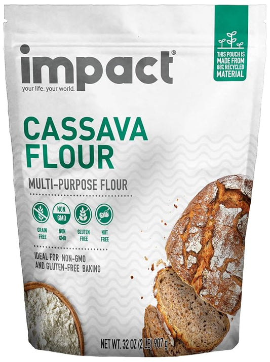 Impact - Conventional Cassava Flour, Gluten, Grain, Dairy, Soy & Nut Free, Vegan, Non-GMO, Fine Texture, All-Purpose Baking
