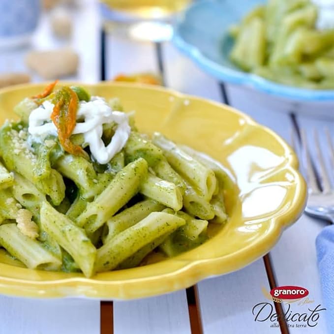 Granoro Dedicato Penne Rigate #26 - Authentic Italian Pasta, Made from 100% Puglia Durum Wheat Semolina, Non-GMO, Vegan, 1 lb Bags (Pack of 2)