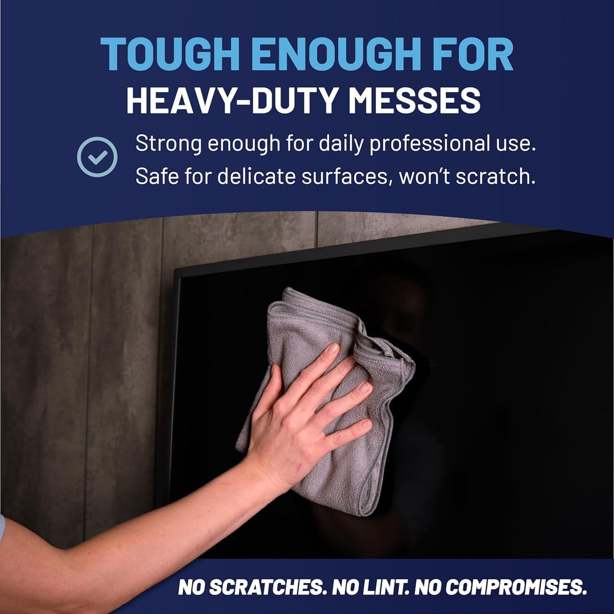 MW Pro Microfiber Cleaning Cloth | Gray | 36 Pack | 16” x 16” | All Purpose Microfiber Towels - Clean, Dust, Polish, Scrub, Absorbent