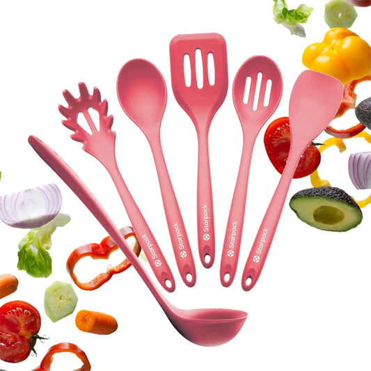 Starpack 'Like a Boss' XL Premium Silicone Cooking Utensils Set (6 Pcs) - Heat Resistant Kitchen Utensils 600°F - Non-Stick
