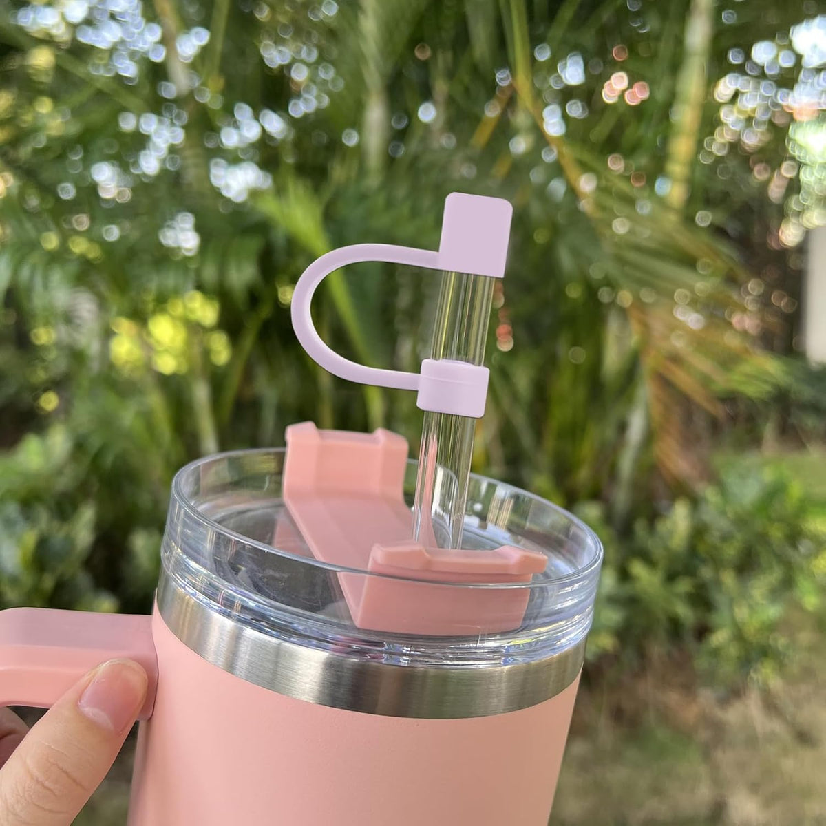 Velaco 5Pcs 0.4in/10mm Diameter Silicone Straw Covers Cap Compatible with Stanley 20 30&40 Oz Cup, Straw Toppers for Stanley 40 Oz Tumbler with Handle, Dust-Proof Straw Caps for Water Bottle