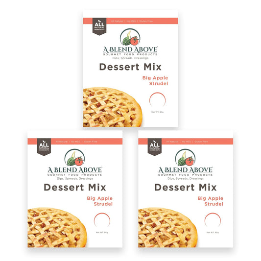 A Blend Above Big Apple Strudel No-Bake Dessert Mix, 3 Pack, No-Bake Cheesecake, Fruit Dip, Dessert Mix, Bagel Topping,
