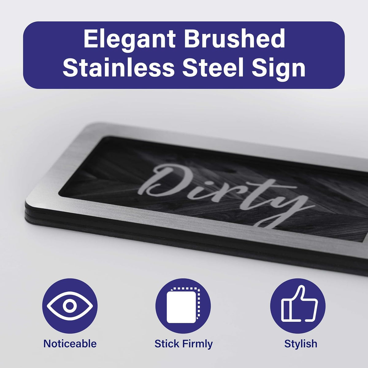 Dishwasher Clean Dirty Sign-Dishwasher Magnet Stainless Steel Clean Dirty Sign for Kitchen Organization Farmhouse Optional Adhesive Stickers