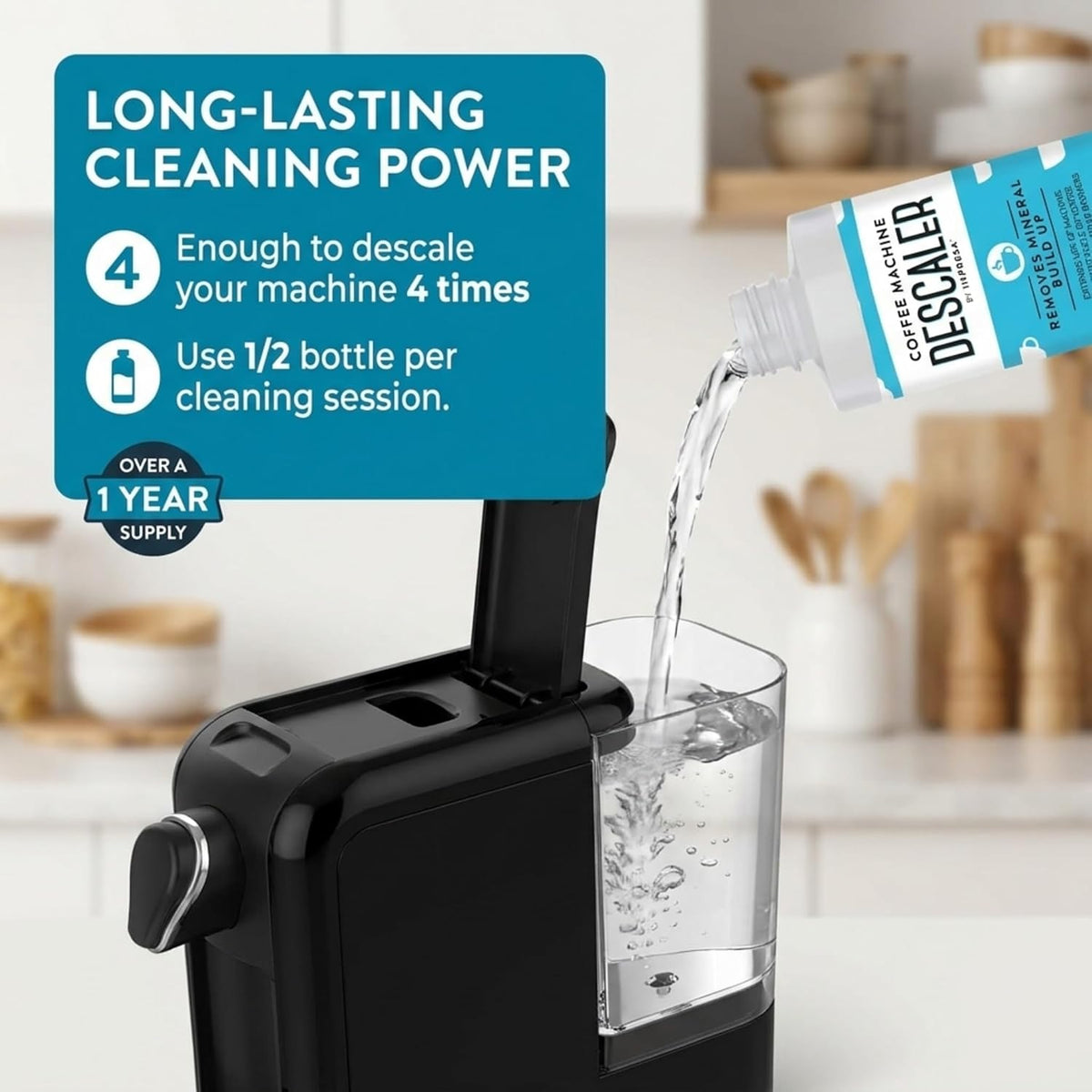 IMPRESA Coffee Machine Descaler (2 Uses Per Bottle) - Made in the USA - Universal Descaling Solution, Compatible with Nespresso, Delonghi and All Single Use Coffee and Espresso Machines